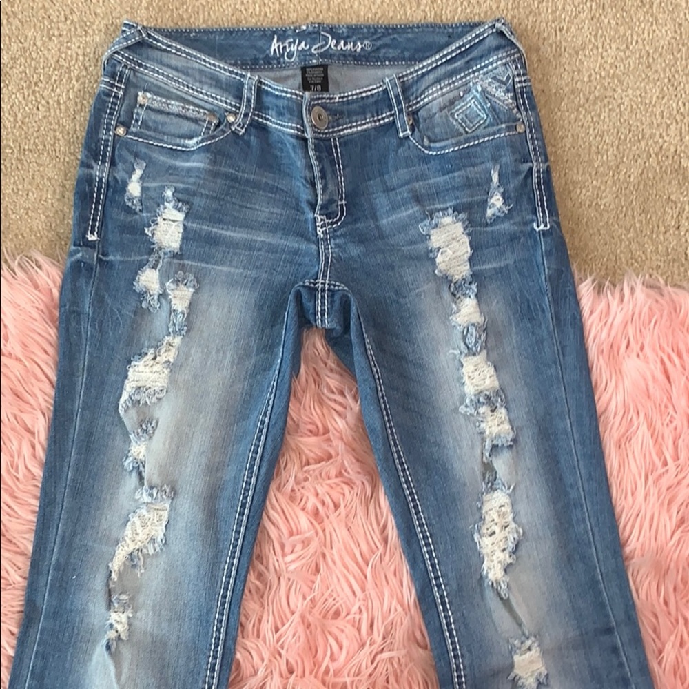 Bell Bottom Distressed Jeans